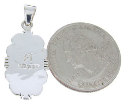Silver Multicolor Native American Village Design Pendant YS69782